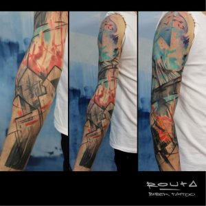 Awesome Abstract Tattoo On Right Full Sleeve with sizing 960 X 960