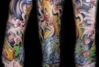 Awesome Japanese Tattoo Sleeve Really Like The Colors And The inside size 722 X 1120