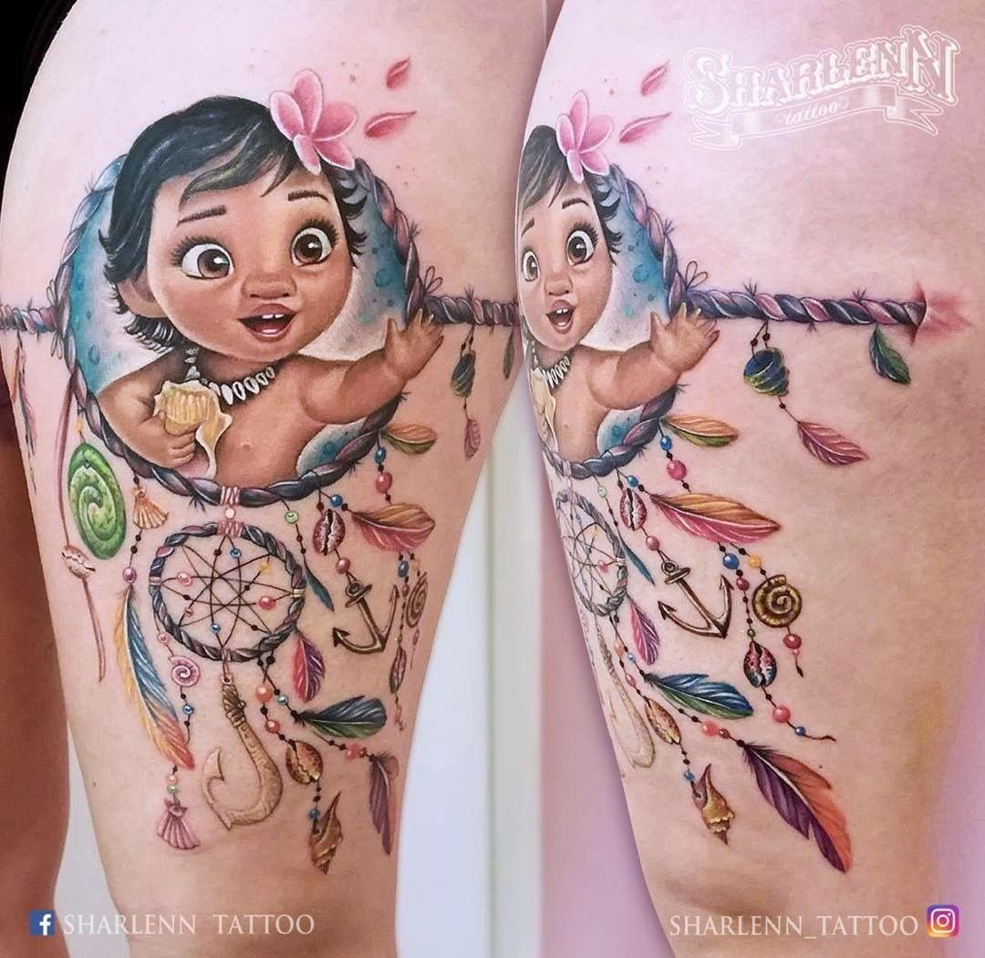 Awesome Moana Tattoo Done Artist Sharlenn Tattoo Tattoos intended for sizing 1080 X 1051