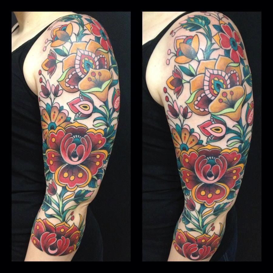 Beautiful Sleeve Filler Ideas With Flowers Dave Kruseman Tattoo pertaining to sizing 900 X 900