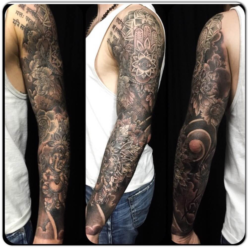 Best Spiritual Element Full Sleeve Tattoo Greg in dimensions 1000 X 1000