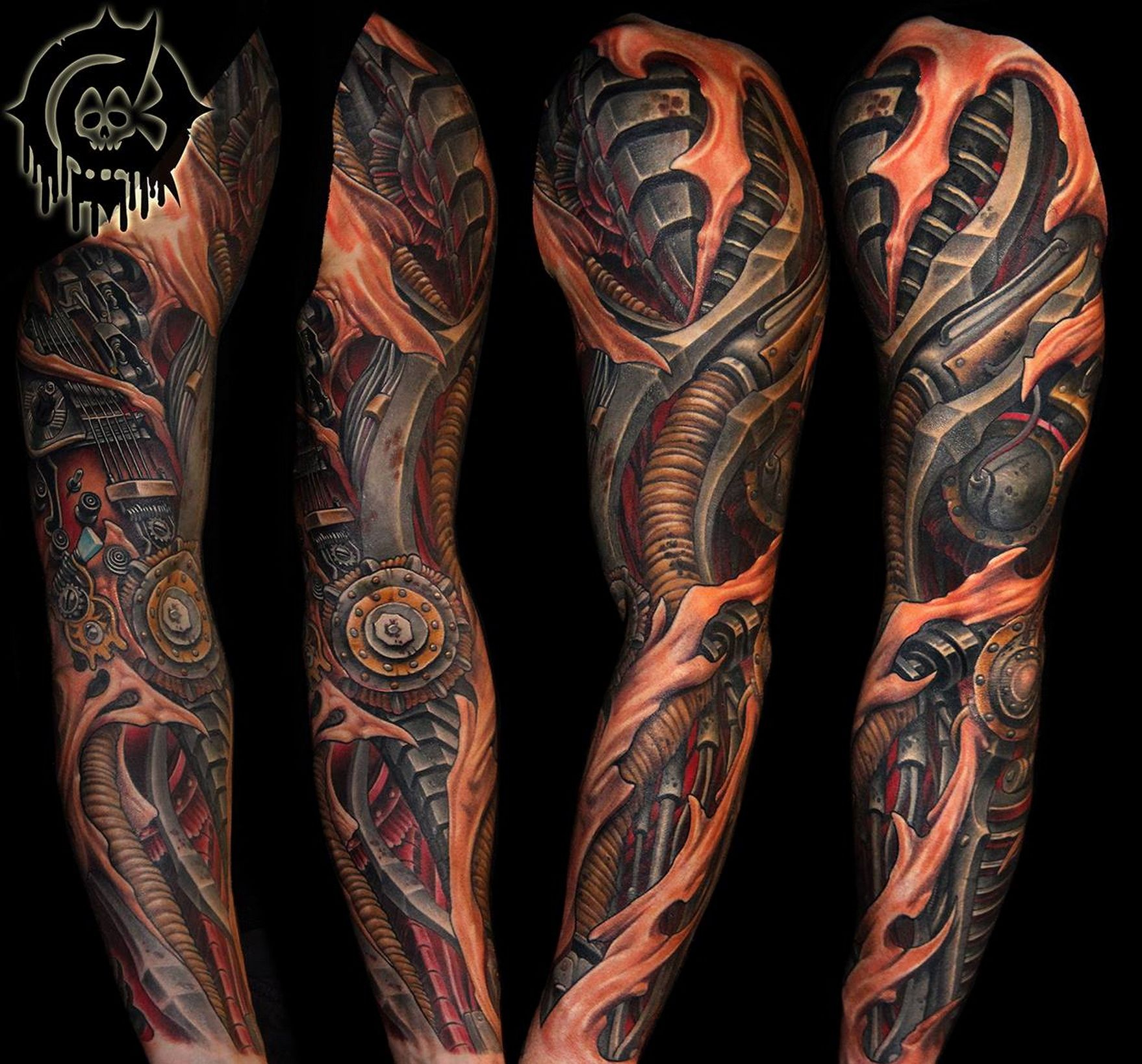 Biomechanical Tattoo Sleeve Julian Siebert Biomechanical in proportions 1758 X 1637