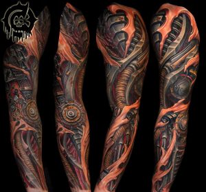 Biomechanical Tattoo Sleeve Julian Siebert Biomechanical inside size 1758 X 1637