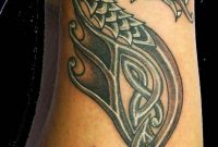 Black And Grey Celtic Dragon Tattoo On Sleeve in measurements 736 X 1203