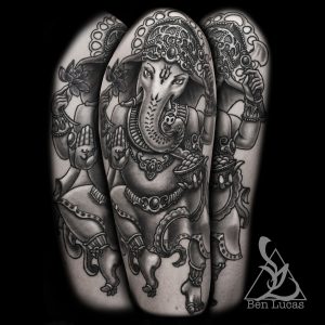 Black And Grey Ganesha Half Sleeve Tattoo On Upper Arm Flickr throughout sizing 1024 X 1024