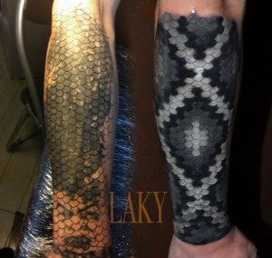 Black And Grey Snakeskin Cover Up Tattoo Venice Tattoo Art Designs pertaining to proportions 960 X 909