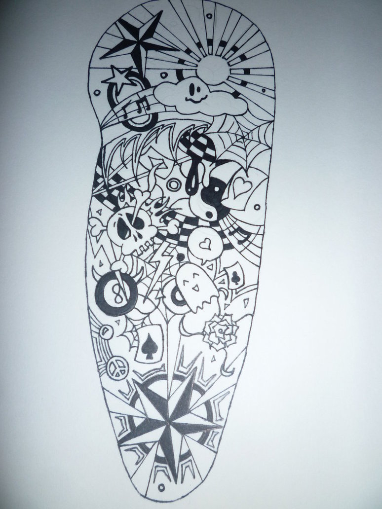 Black And White Half Sleeve Aalleeexx On Deviantart for proportions 774 X 1032