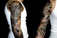 Black And White Japanese Sleeve Tattoo Design Http regarding size 1050 X 800