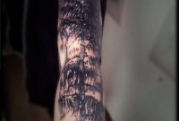 Black Ink Abstract Tree Tattoo On Left Full Sleeve for measurements 918 X 960