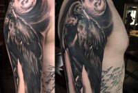 Black Ink Bird Tattoo On Man Right Half Sleeve for size 960 X 960
