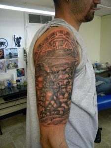 Black Ink Half Sleeve Tattoo intended for size 900 X 1200
