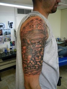 Black Ink Half Sleeve Tattoo with proportions 900 X 1200