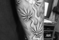 Black N White Leafs Tattoo On Lower Arm 23003727 Tattoo pertaining to sizing 2300 X 3727