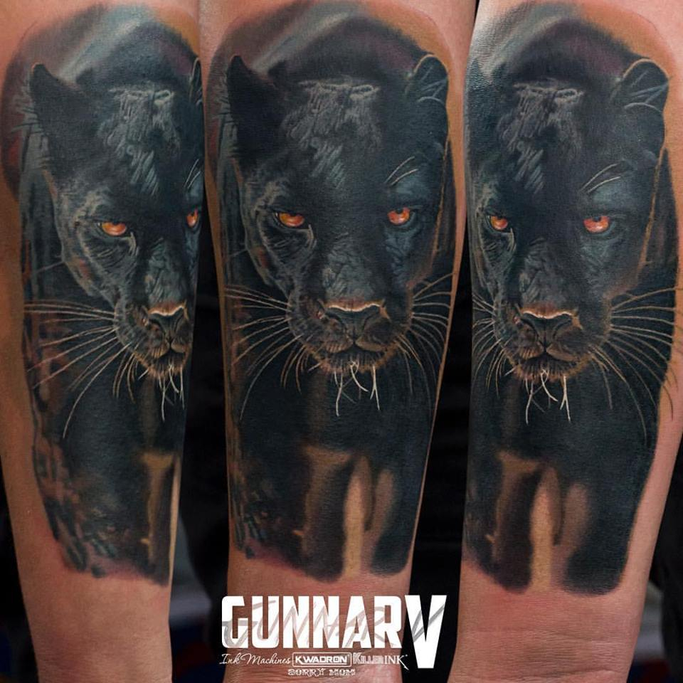 Black Panther Tattoo On Right Sleeve Gunnarv with regard to proportions 960 X 960