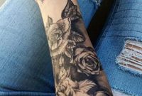 Black Rose Forearm Tattoo Ideas For Women Realistic Floral Flower in proportions 1228 X 2048