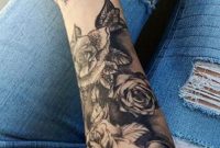 Black Rose Forearm Tattoo Ideas For Women Realistic Floral Flower pertaining to proportions 1228 X 2048