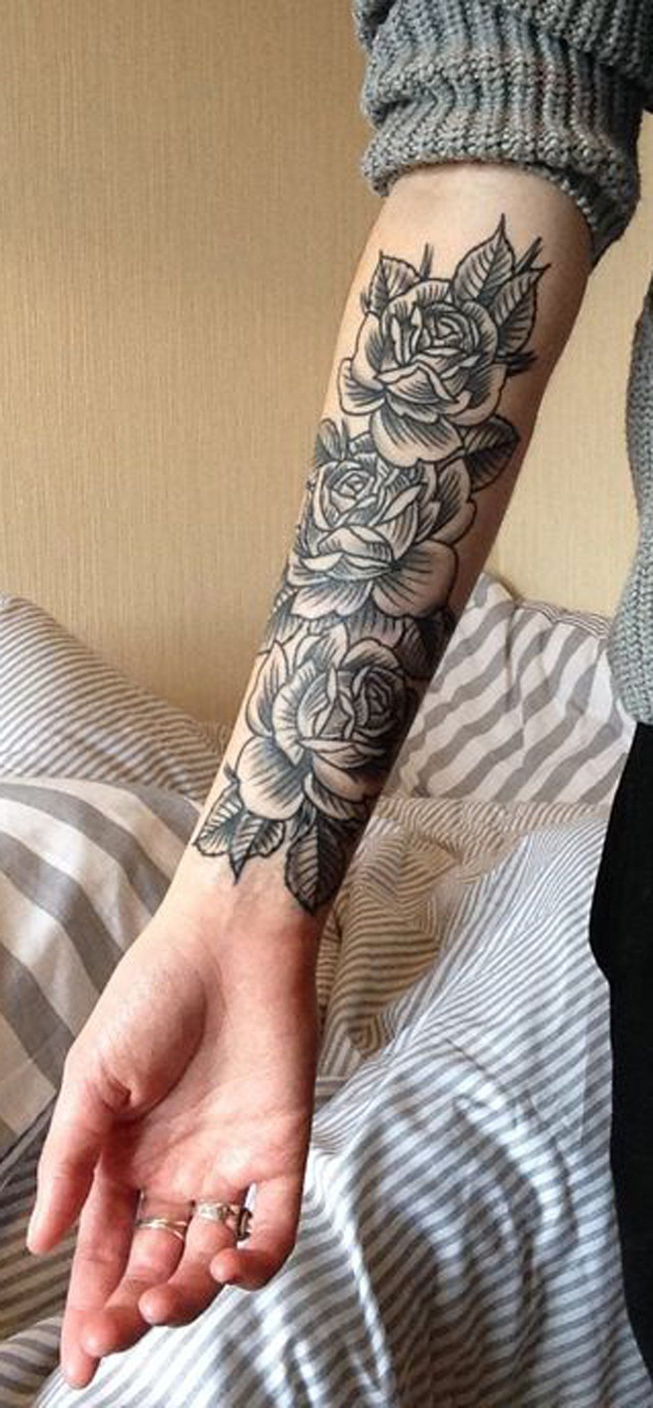 Black Rose Forearm Tattoo Ideas For Women Vintage Traditional intended for size 950 X 2048