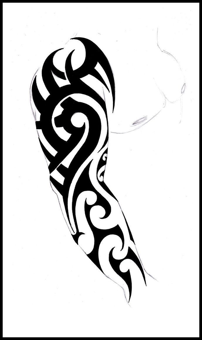 Black Tribal Tattoo Stencil For Full Sleeve 6891159 Tattoo regarding sizing 689 X 1159