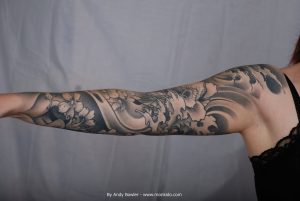 Blackandgreyjapanesesleevetattoo3andybowlermonkido pertaining to proportions 1600 X 1071