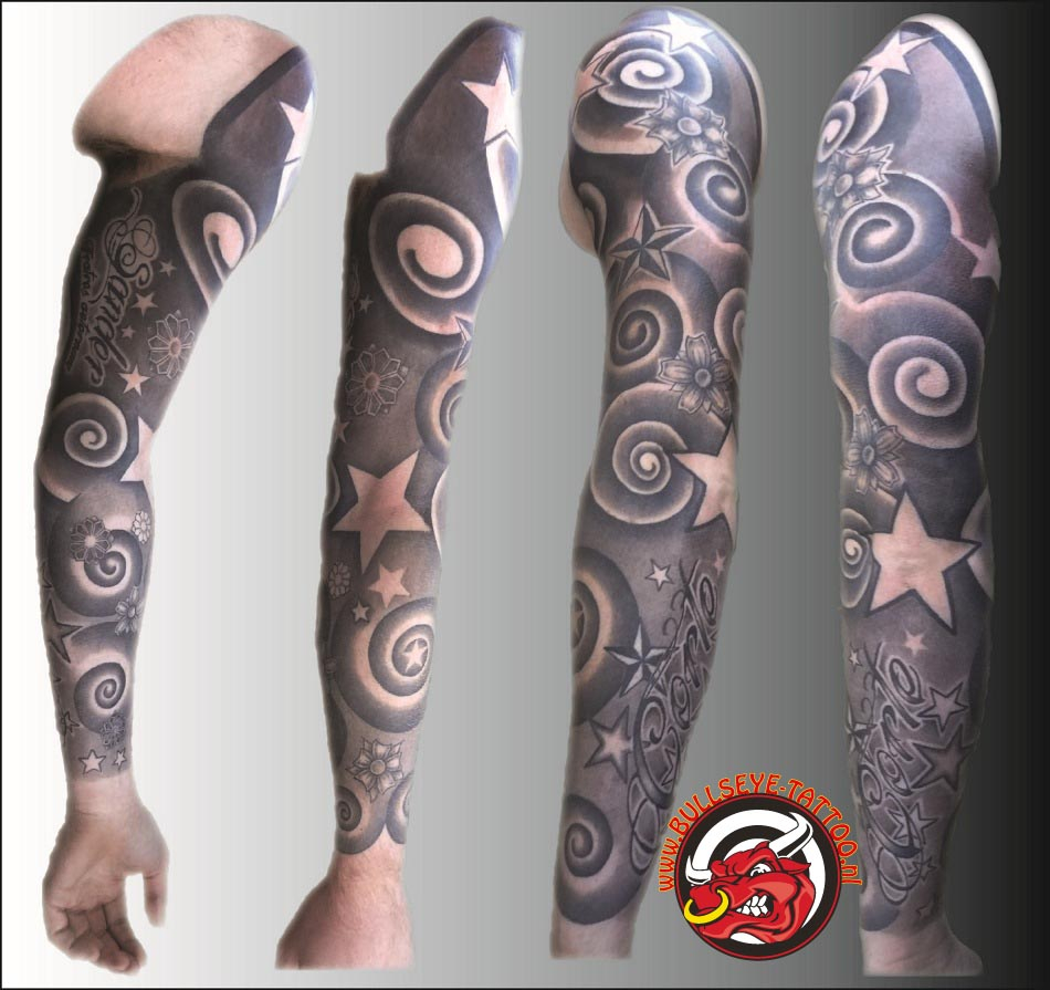 Blackgrey Tattoo Sleeve Bullseyetattoo On Deviantart regarding proportions 950 X 895