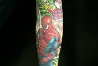 Brilliant Animated Sleeve Tattoo Of Spider Man Comic Golfian for measurements 900 X 1200