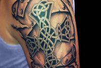 Celtic Cross Armor Half Sleeve Tattoo in measurements 780 X 1024
