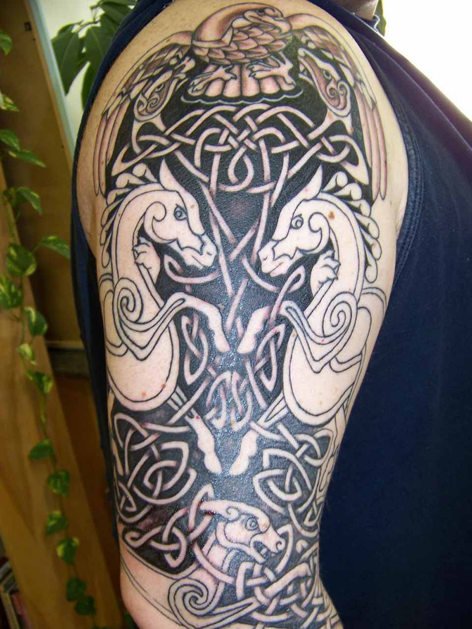 Celtic Gothic Tattoo On Right Half Sleeve regarding size 960 X 1280