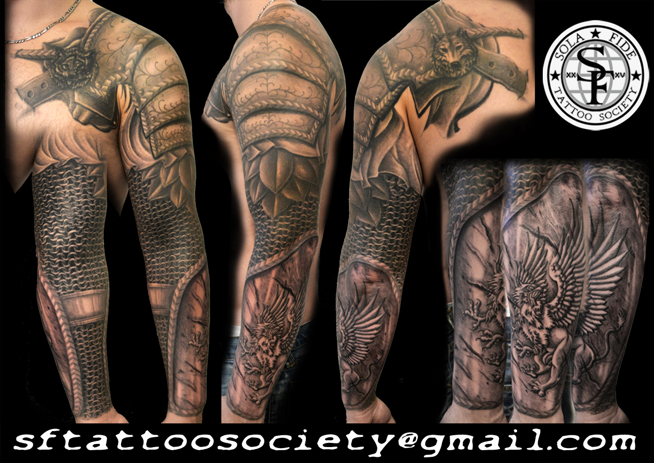 Chain Mail Tattoo Sola Fid Tattoo Society throughout proportions 1270 X 900