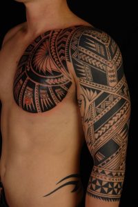 Chest Half Skeleton Polynesian Tattoo 10671600 Body Art with proportions 1067 X 1600