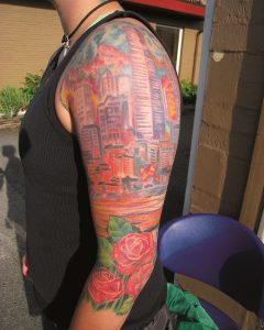 Cityscape Tattoo Sleeve Tattoo Micah Cichowicz Pioneer Tattoo In with regard to size 2400 X 3000