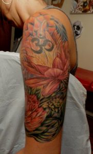 Classic Lotus Flowers Tattoo On Women Left Half Sleeve with regard to sizing 736 X 1217