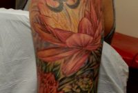 Classic Lotus Flowers Tattoo On Women Left Half Sleeve with regard to sizing 736 X 1217