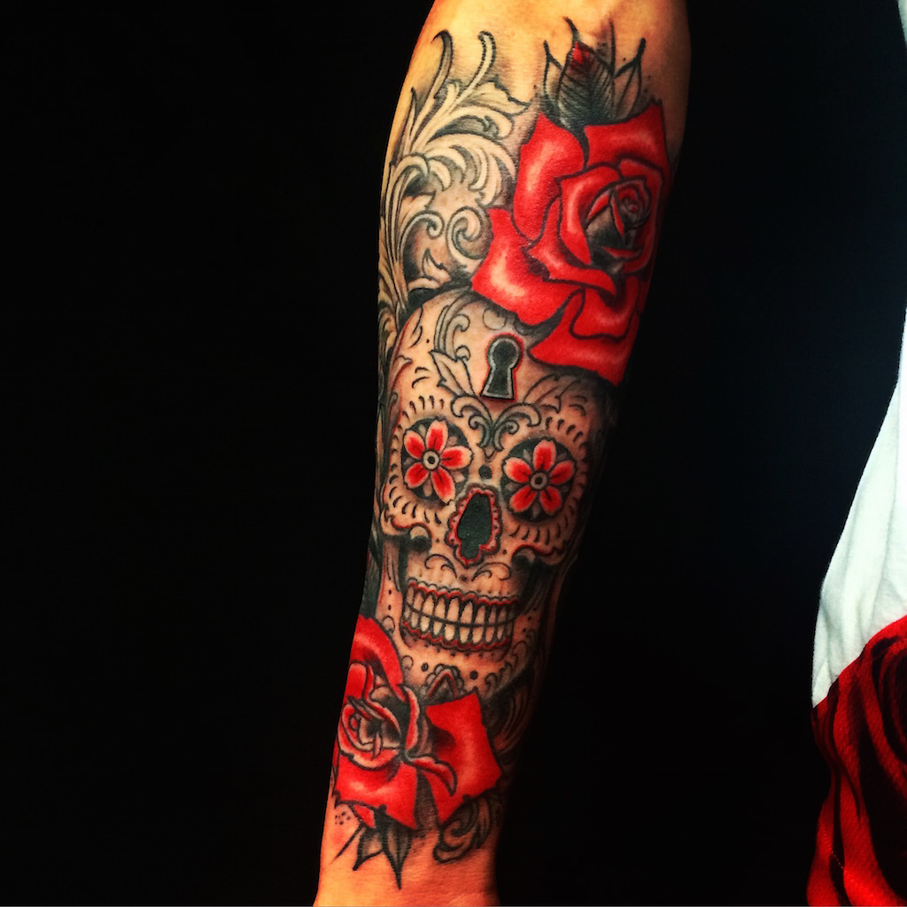 Cliserpudo Black And Red Rose Sleeve Tattoo Images intended for proportions 1024 X 1024