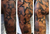 Cloud Stars Freehanded Half Sleeve On A Walk In Based On His with regard to proportions 1936 X 1936