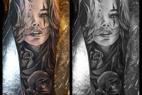 Clown Face Girl And Rose Half Sleeve Forearm Tattoo Instagram with regard to dimensions 3508 X 3508