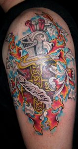 Coat Of Arms Tattoo Arm Shoulder Wwwalteredrealitytattoo regarding dimensions 735 X 1400