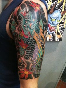 Colored Japanese Tattoo On Left Half Sleeve Chris Nunez regarding sizing 1536 X 2048