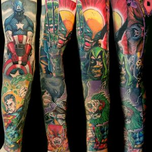 Comic Book Sleeve Tattoo Steve Rieck From Las Vegas Nv I Love with regard to sizing 945 X 945