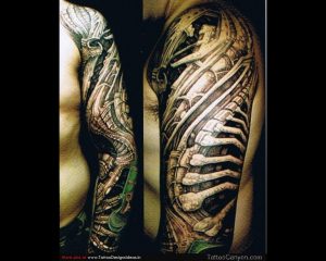 Crazy Biomechanical Sleeve Tattoo Design Tattooshunt within proportions 1280 X 1024