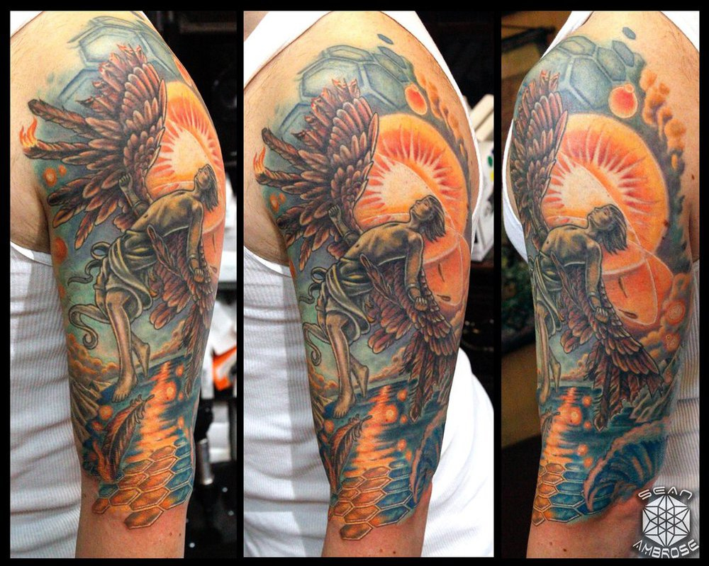 Custom Icarus Half Sleeve Tattoo Sean Ambrose Seanspoison On in size 1000 X 799