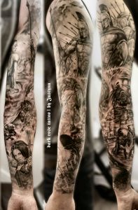 Dark Rose Tattoo Sparta 300 Sleeve Justyna Kurzelowska Dark for size 2606 X 3965