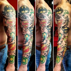 Dc Comics Tattoo Sleeve Google Search Tattoo Inspirations inside dimensions 1200 X 1200