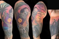 Dj Skeleton Half Sleeve Tattoo Steemit with regard to proportions 3258 X 1800