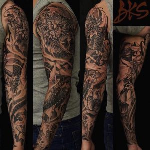 Dragon And Koi Fish Full Sleeve Bks Artofsteve Done At Chronic in measurements 1080 X 1080