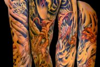 Dragon Phoenix Tattoo On Full Sleeve intended for dimensions 853 X 1024