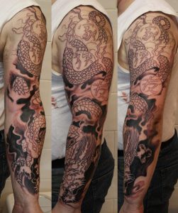 Dragon Sleeve Wip Simplytattoo On Deviantart inside proportions 817 X 978