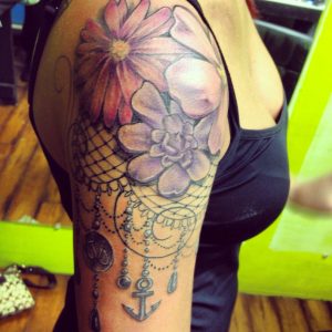 Dream Catcher Flower Lace Tattoo Half Sleeve Quartersleeve Tattoos with proportions 1536 X 1536