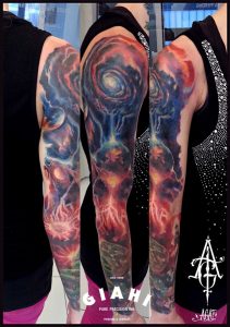 Dying Galaxy Tatoo Sleeve Agat Artemji Best Tattoo Ideas Gallery inside measurements 843 X 1200