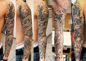 Eminem Song Full Sleeve Tattoo Gettattoo On Deviantart regarding proportions 1055 X 757