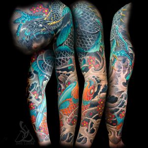 Erics Dragon Koi And Koi Fish Sleeve Tattoo On Behance pertaining to sizing 1200 X 1200